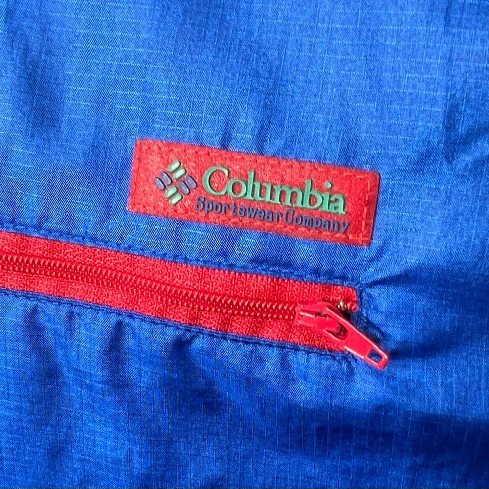Vtg 90's Columbia Color Block Pullover Windbreaker Jacket Men's Size Medium Blue - Picture 9 of 10